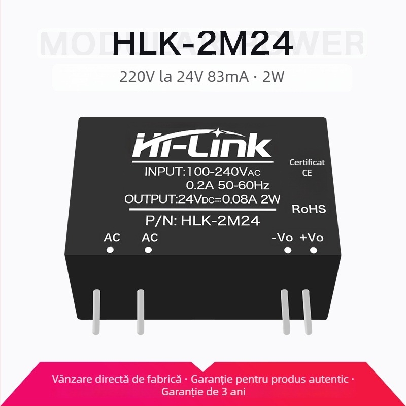 Modul de alimentare AC-DC, seria 2W, intrare 220V CA, ieșire DC 3.3/5/9/12/15/24V, regulator de coborâre, ieșire unică