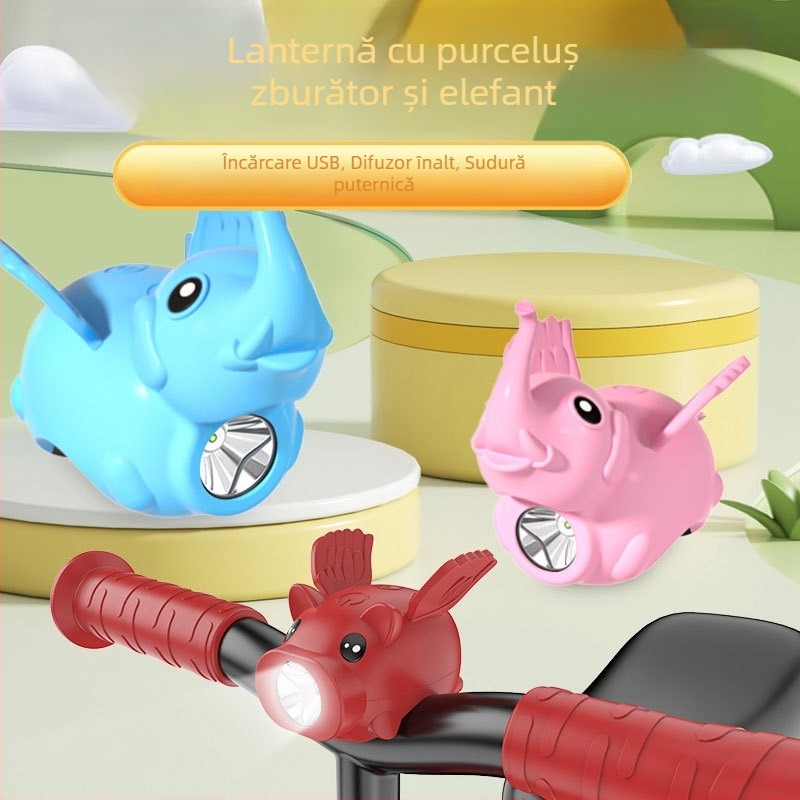 Lumina pentru bicicletă pentru copii, design desen animat, luminozitate mare pentru plimbări de noapte - Brand Tianqi, procesare personalizată disponibilă, Nu este importat, Fără mărci private