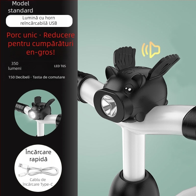 Lumina pentru bicicletă pentru copii, design desen animat, luminozitate mare pentru plimbări de noapte - Brand Tianqi, procesare personalizată disponibilă, Nu este importat, Fără mărci private