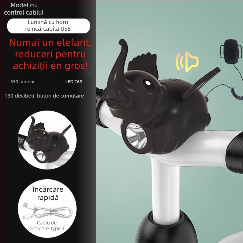 Lumina pentru bicicletă pentru copii, design desen animat, luminozitate mare pentru plimbări de noapte - Brand Tianqi, procesare personalizată disponibilă, Nu este importat, Fără mărci private