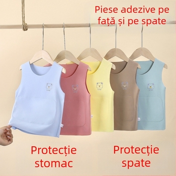 Vestă termică pentru copii, fără cusături, încălzire, protecție pentru burtă, unisex, pentru 1–3 ani, potrivită pentru iarnă, primăvară, toamnă, tricot din bumbac-poliester
