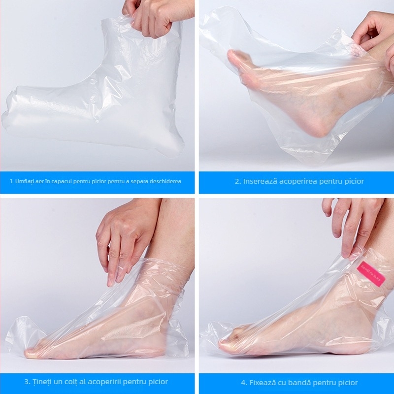 Acoperire de mască pentru picior, din plastic, de unică folosință, transparentă, grosime 0,06 mm, rezistentă la ulei și izolare la murdărie, origine Anhui