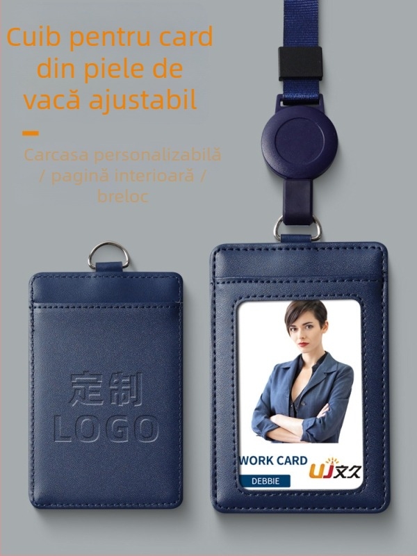 Husă pentru card din piele naturală, Stil Ins (Material: Piele naturală; Tip: Husă pentru card; Stil: Ins stil)