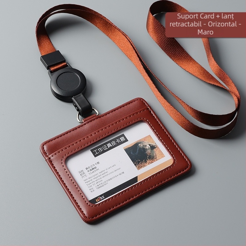 Husă pentru card din piele naturală, Stil Ins (Material: Piele naturală; Tip: Husă pentru card; Stil: Ins stil)