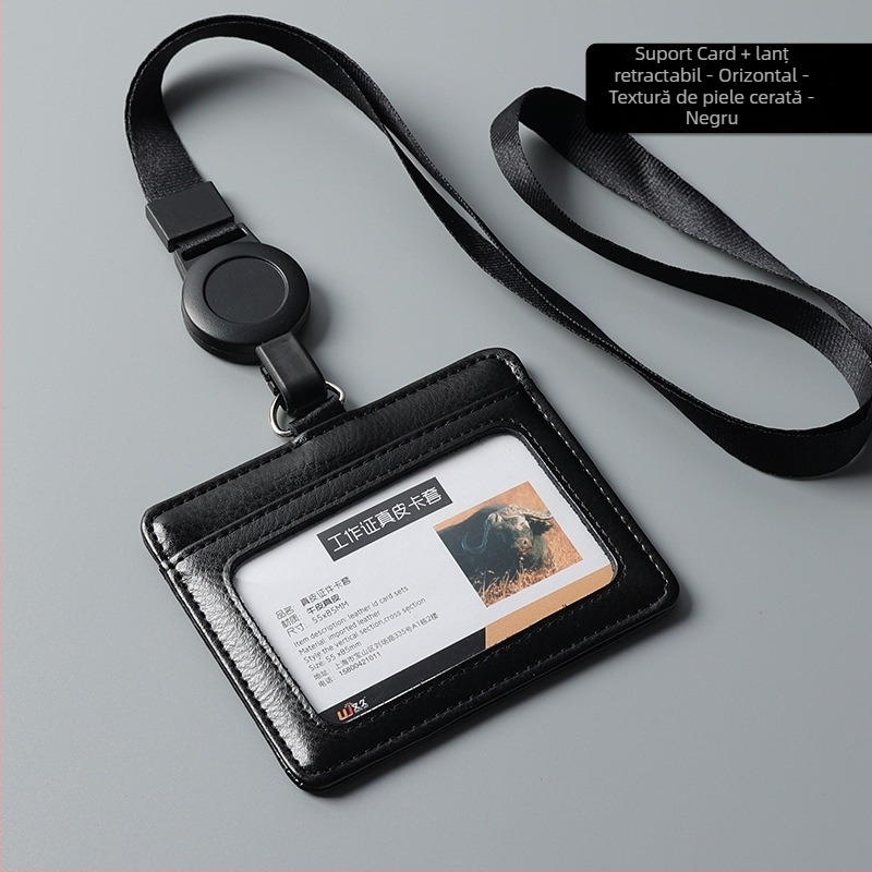 Husă pentru card din piele naturală, Stil Ins (Material: Piele naturală; Tip: Husă pentru card; Stil: Ins stil)