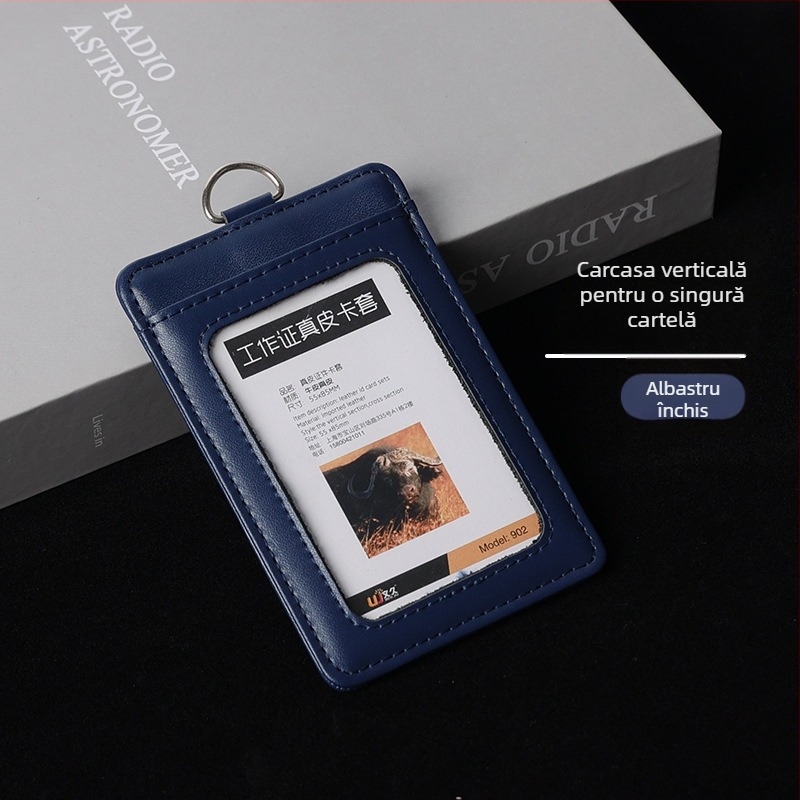 Husă pentru card din piele naturală, Stil Ins (Material: Piele naturală; Tip: Husă pentru card; Stil: Ins stil)