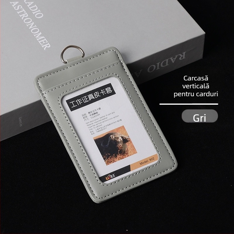 Husă pentru card din piele naturală, Stil Ins (Material: Piele naturală; Tip: Husă pentru card; Stil: Ins stil)