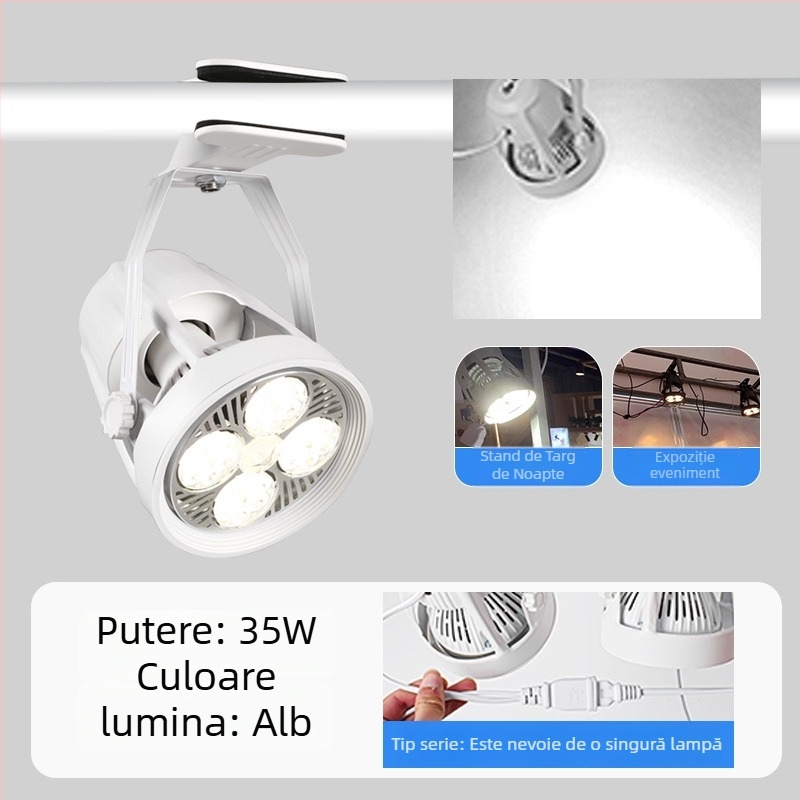 LED clip spot pentru panouri de afișaj – carcasă din aluminiu, 220V, CRI ≥90, întrerupător cu buton, control manual