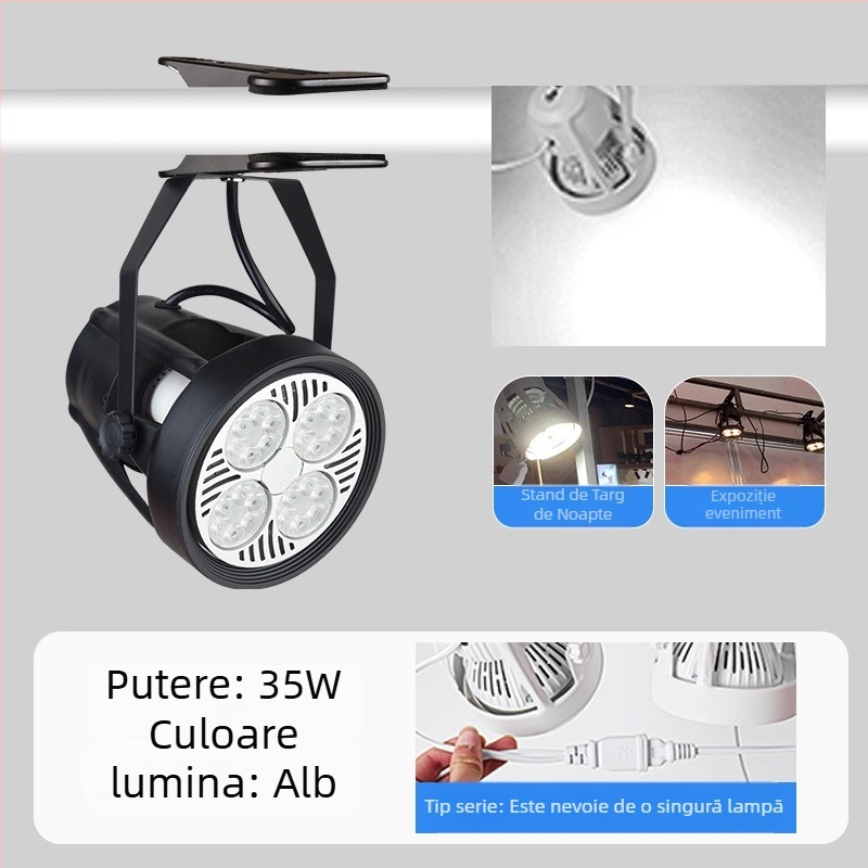 LED clip spot pentru panouri de afișaj – carcasă din aluminiu, 220V, CRI ≥90, întrerupător cu buton, control manual