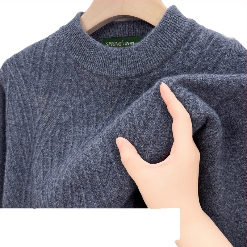 Pulover de cașmir - tricot Jacquard, grosime dublă, mâneci lungi, 95% cașmir, iarnă 2025