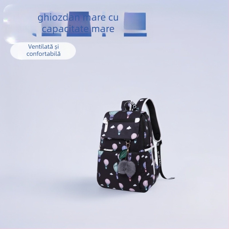 Rucsac pentru fete în stil coreean - ușor, poliester, imprimeu text, capacitate sub 20L