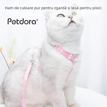 Ham de piept pentru pisică din nylon, cu design anti-ruptură în formă de I
