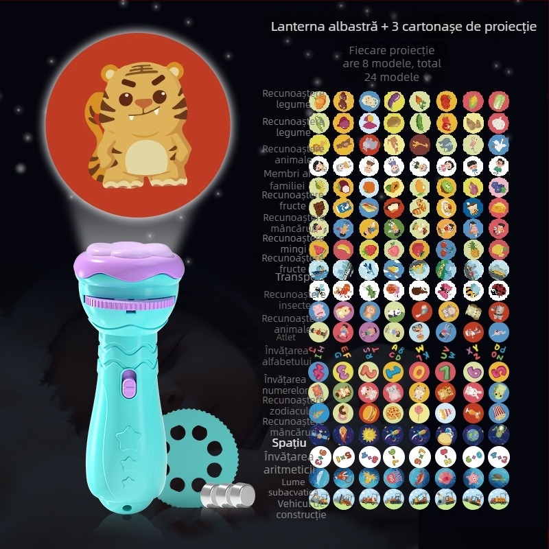 Lanternă de proiecție LED pentru copii – proiecție cer înstelat, din plastic, pentru vârsta 4–6 ani