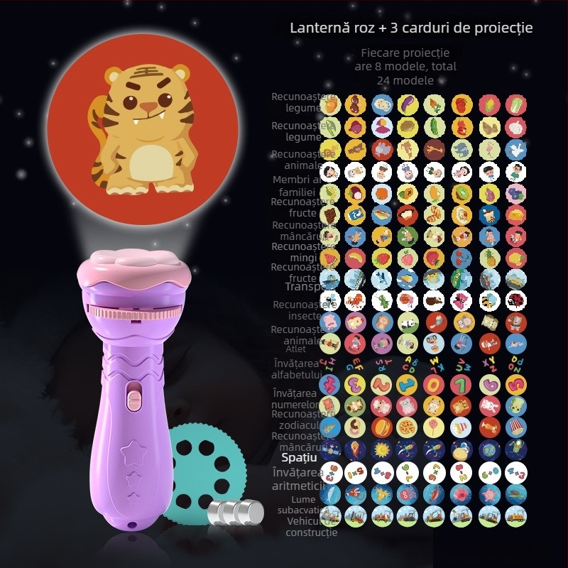 Lanternă de proiecție LED pentru copii – proiecție cer înstelat, din plastic, pentru vârsta 4–6 ani