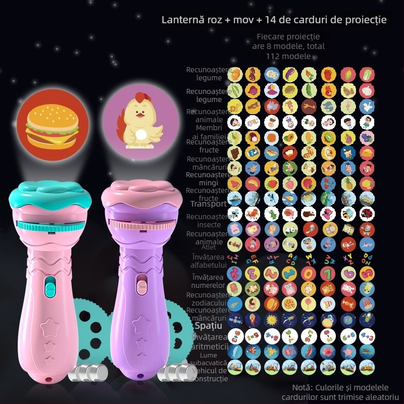 Lanternă de proiecție LED pentru copii – proiecție cer înstelat, din plastic, pentru vârsta 4–6 ani