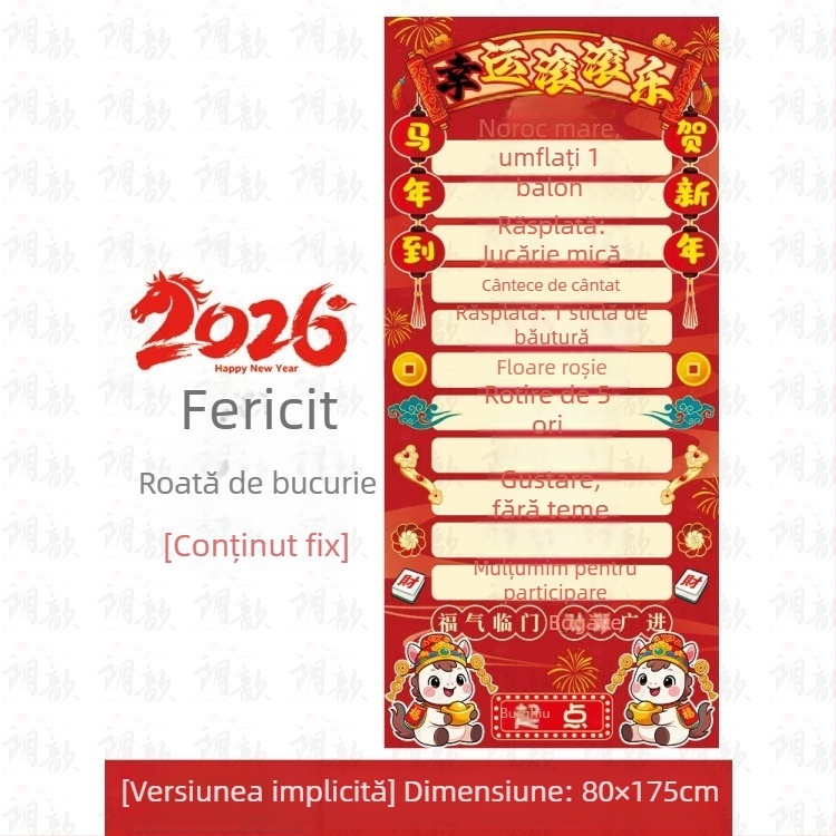 Recuzită de decor pentru spațiu, material PP, temă Anul Calului / Anul Nou, potrivit pentru ceremonii de deschidere, întâlniri anuale ale companiilor și evenimente cu loterie