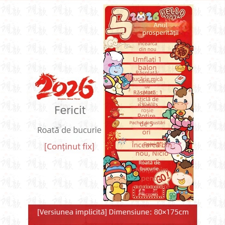 Recuzită de decor pentru spațiu, material PP, temă Anul Calului / Anul Nou, potrivit pentru ceremonii de deschidere, întâlniri anuale ale companiilor și evenimente cu loterie