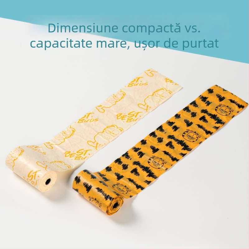 Sac de gunoi pentru animale de companie pe rol cu buzunar de depozitare, tip rolă, grosime standard, cod produs 824943769928
