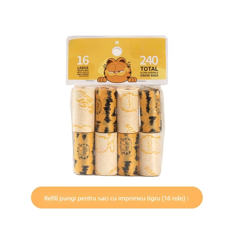 Sac de gunoi pentru animale de companie pe rol cu buzunar de depozitare, tip rolă, grosime standard, cod produs 824943769928