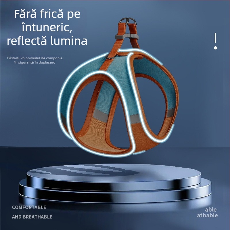 Ham pentru pisică cu lesă, vestă reflectorizantă, anti-evadare