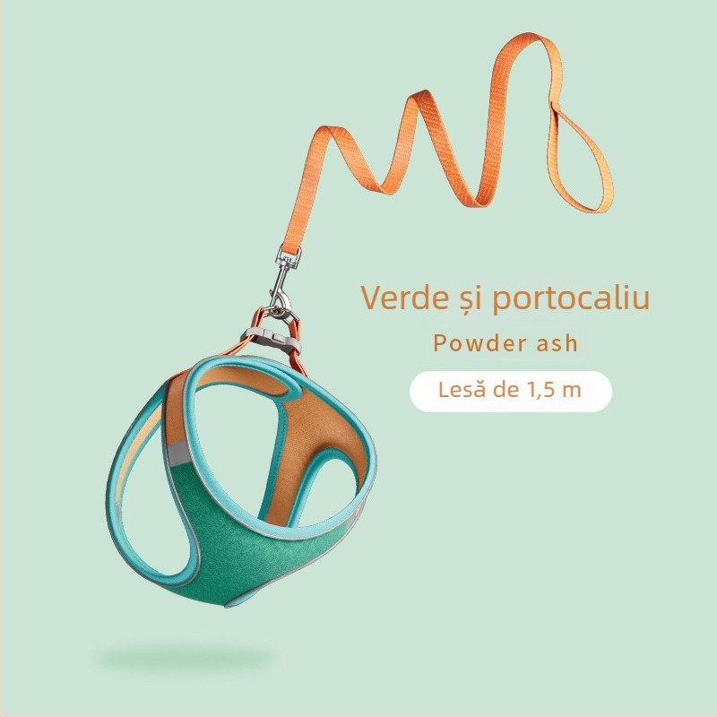 Ham pentru pisică cu lesă, vestă reflectorizantă, anti-evadare
