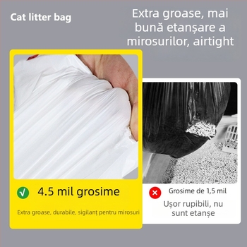 Saci de gunoi cu închidere automată prin șnur, saci pentru nisip de pisică, plastic PE, extra groase, role continue
