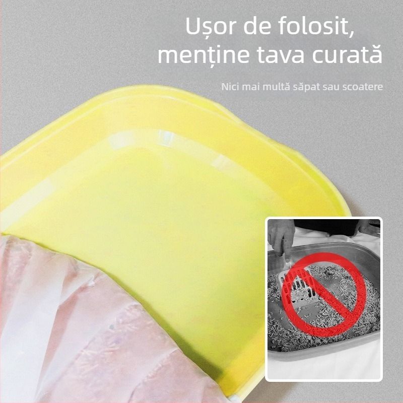Saci de gunoi cu închidere automată prin șnur, saci pentru nisip de pisică, plastic PE, extra groase, role continue