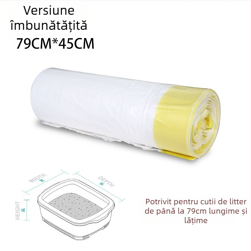 Saci de gunoi cu închidere automată prin șnur, saci pentru nisip de pisică, plastic PE, extra groase, role continue
