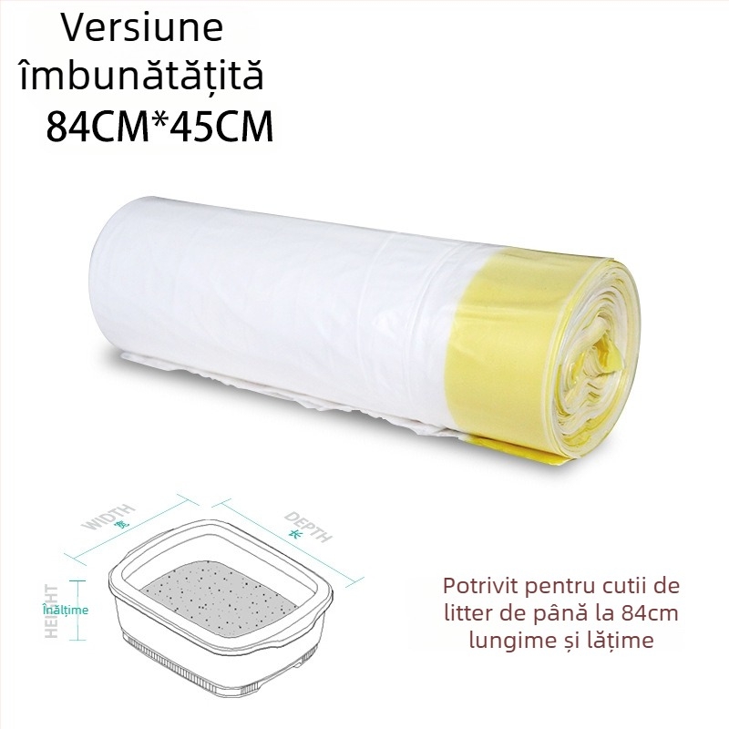 Saci de gunoi cu închidere automată prin șnur, saci pentru nisip de pisică, plastic PE, extra groase, role continue