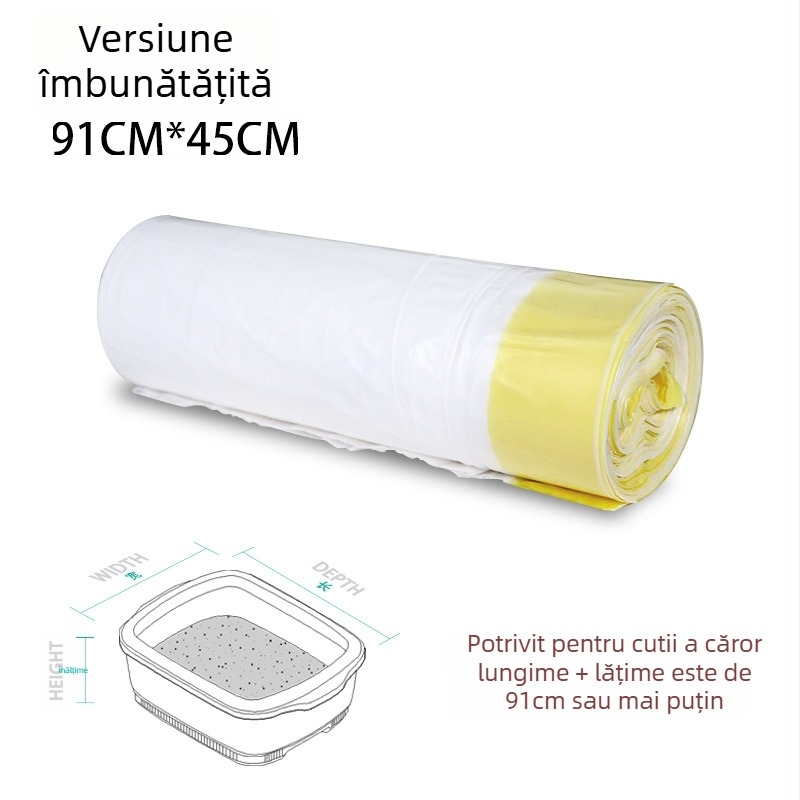 Saci de gunoi cu închidere automată prin șnur, saci pentru nisip de pisică, plastic PE, extra groase, role continue