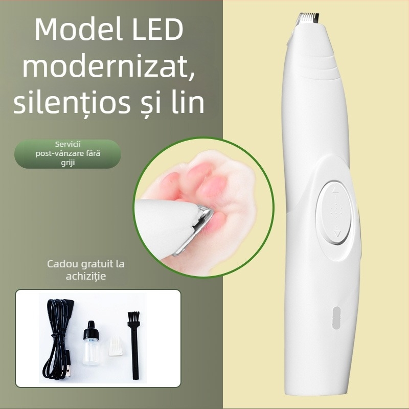 Trimmer electric pentru blana lăbuțelor pisicii și a câinelui – pedichiură silențioasă