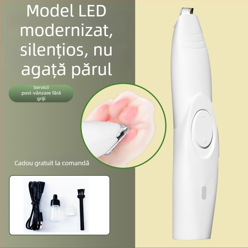 Trimmer electric pentru blana lăbuțelor pisicii și a câinelui – pedichiură silențioasă