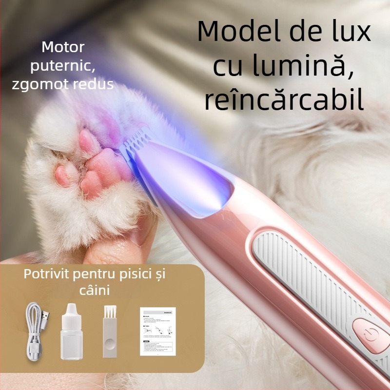 Trimmer electric pentru labele pisicilor și ale câinilor, silențios