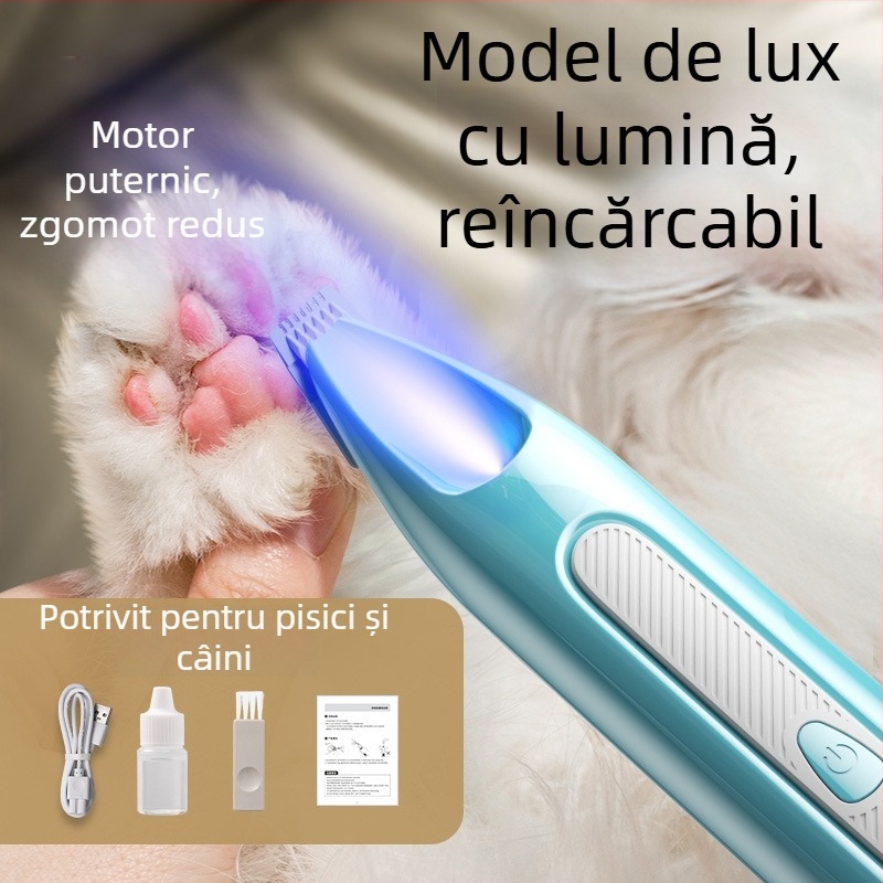 Trimmer electric pentru labele pisicilor și ale câinilor, silențios