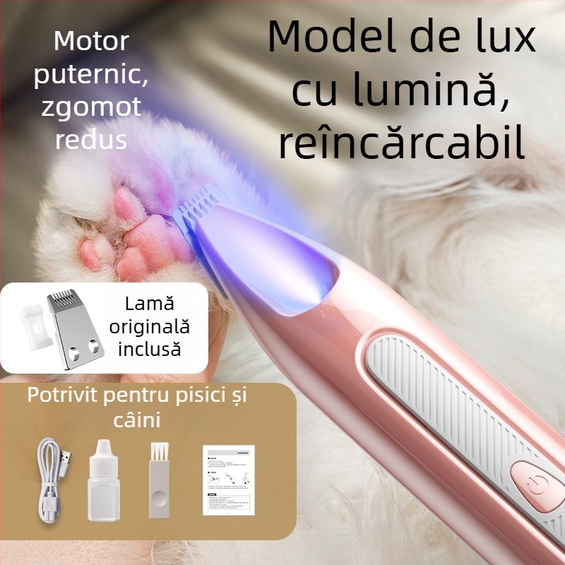 Trimmer electric pentru labele pisicilor și ale câinilor, silențios