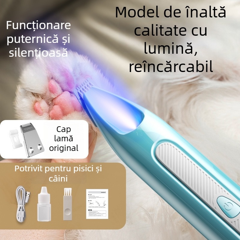 Trimmer electric pentru labele pisicilor și ale câinilor, silențios