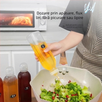 Sticlă de ulei cu pulverizator – PP, fără scurgeri, funcție apăsare pentru pulverizare, design modern minimalist