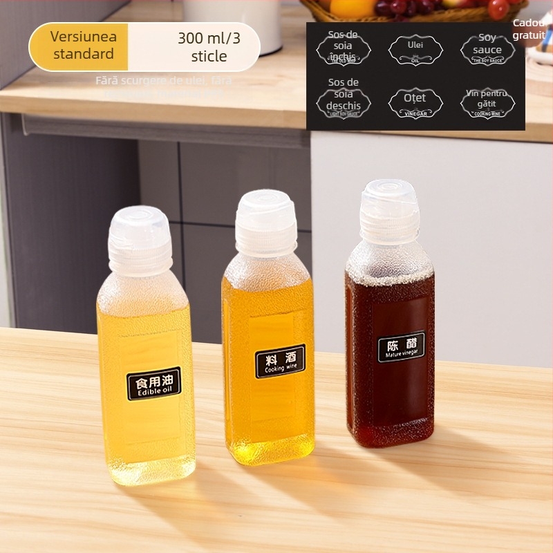 Sticlă de ulei cu pulverizator – PP, fără scurgeri, funcție apăsare pentru pulverizare, design modern minimalist