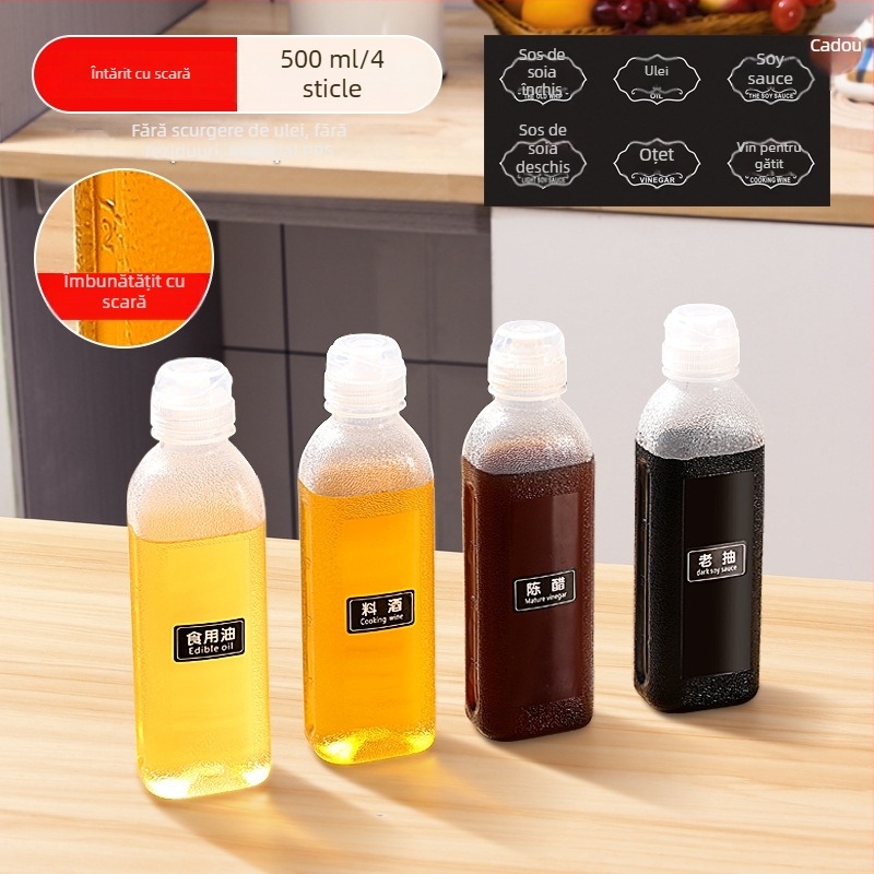 Sticlă de ulei cu pulverizator – PP, fără scurgeri, funcție apăsare pentru pulverizare, design modern minimalist