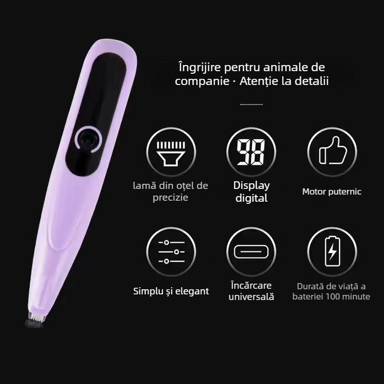 Trimmer electric pentru păr la labele animalelor de companie (pisici și câini) – Shuangke, corp din plastic