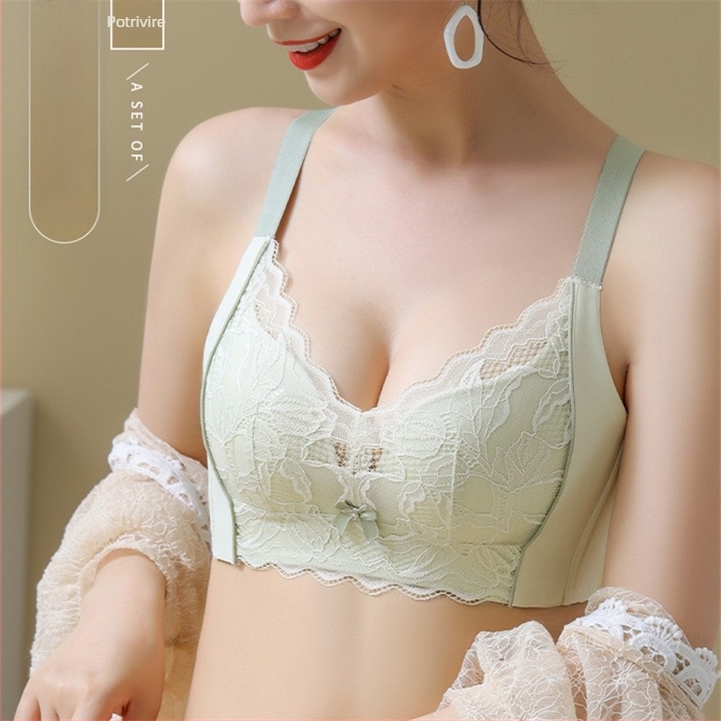 Sutien dantelat fără sârmă pentru remodelare, cupe 3/4, material principal nylon/dantelă, căptușeală din spandex 30–50%, bretele reglabile, închidere spate cu patru rânduri de cârlige