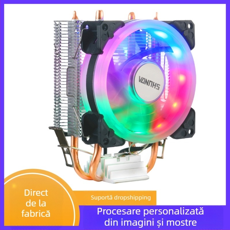 Cooler pentru CPU cu iluminare RGB (6 țevi de transfer termic, îmbinare cu cupru-aluminiu, 600–1800 rpm, 40 dBA)