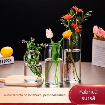 Vază cu gură plată din sticlă borosilikat de înaltă rezistență (Brand: Other; Ambalare: carton)