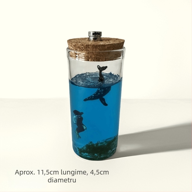 Sticlă de drift din sticlă cu peisaj marin 3D, realizare manuală, stil chinezesc, cadou de călătorie