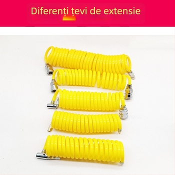 Pompa de aer auto cu furtun extensibil - cilindru unic, 120W, debit de aer 45 L/min, plastic + metal, încărcare USB