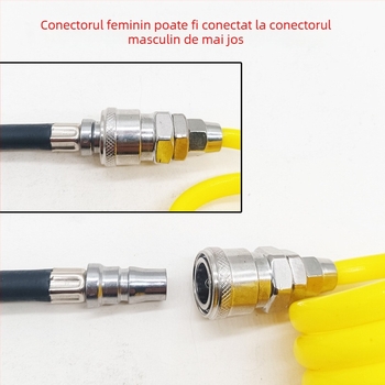 Pompa de aer auto cu furtun extensibil - cilindru unic, 120W, debit de aer 45 L/min, plastic + metal, încărcare USB