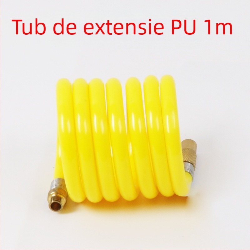 Pompa de aer auto cu furtun extensibil - cilindru unic, 120W, debit de aer 45 L/min, plastic + metal, încărcare USB