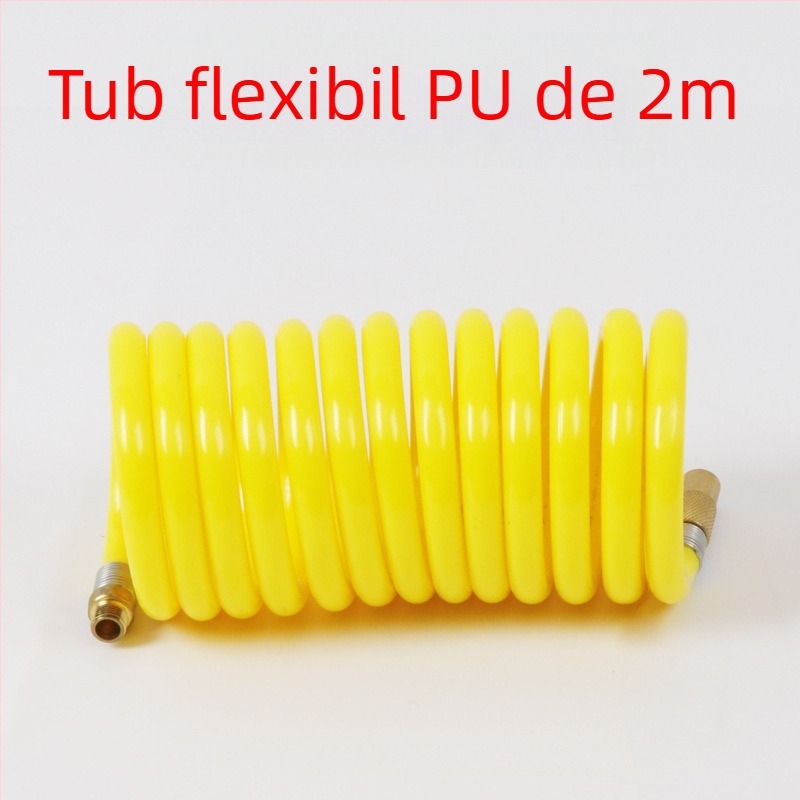 Pompa de aer auto cu furtun extensibil - cilindru unic, 120W, debit de aer 45 L/min, plastic + metal, încărcare USB