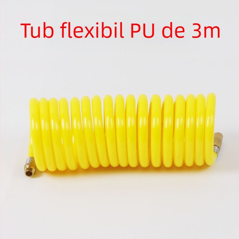 Pompa de aer auto cu furtun extensibil - cilindru unic, 120W, debit de aer 45 L/min, plastic + metal, încărcare USB