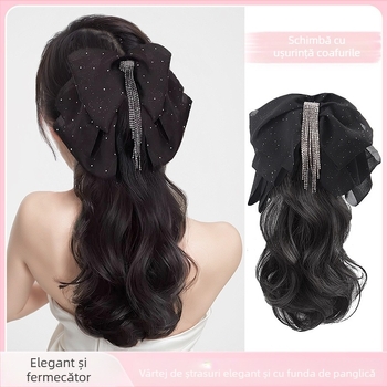 Perucă coadă cu clips Bow Tassel Ponytail – păr din sârmă rezistentă la temperatură, Lois brand, mecanism de fabricație